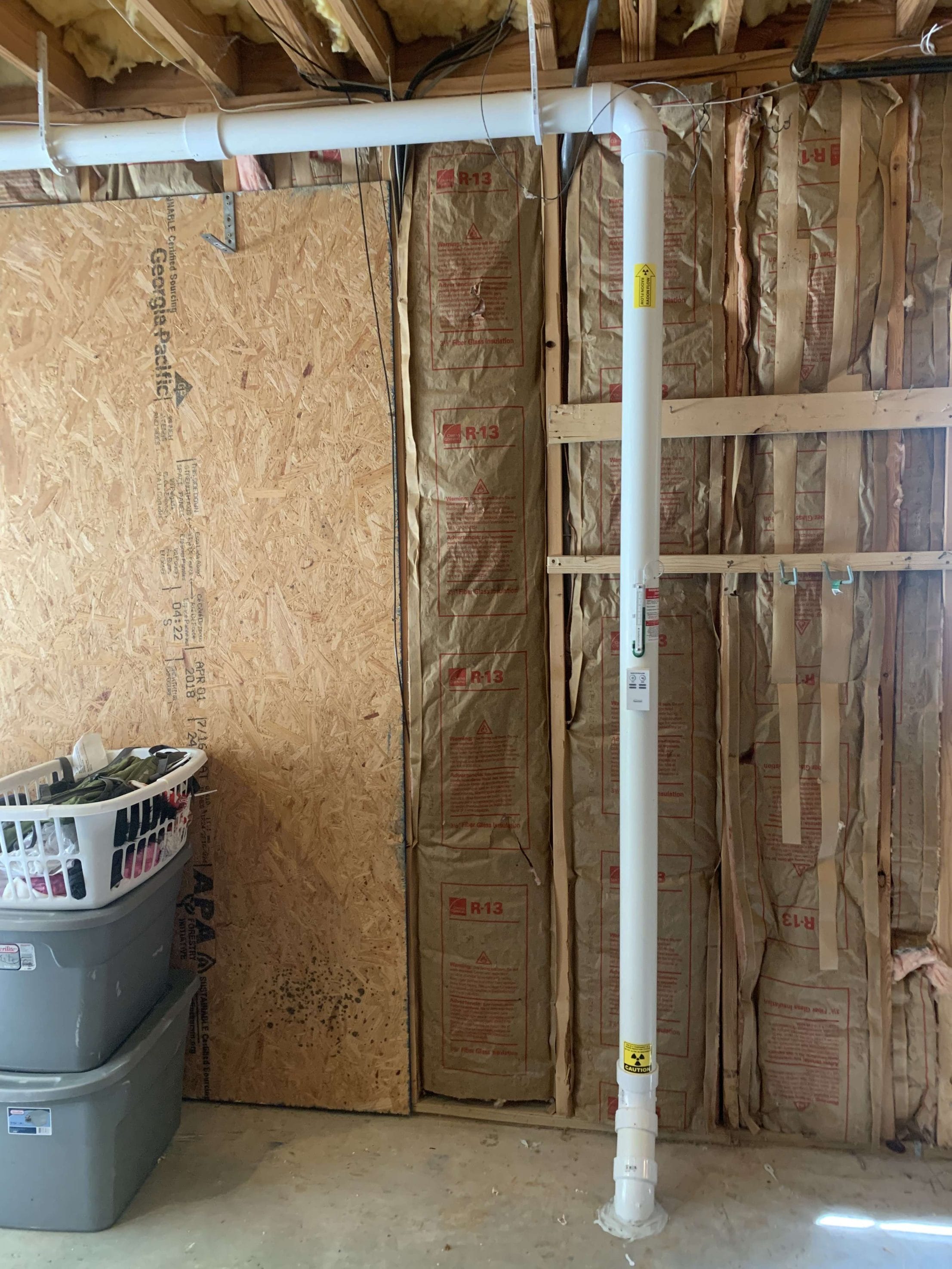 Radon Mitigation System in Basement